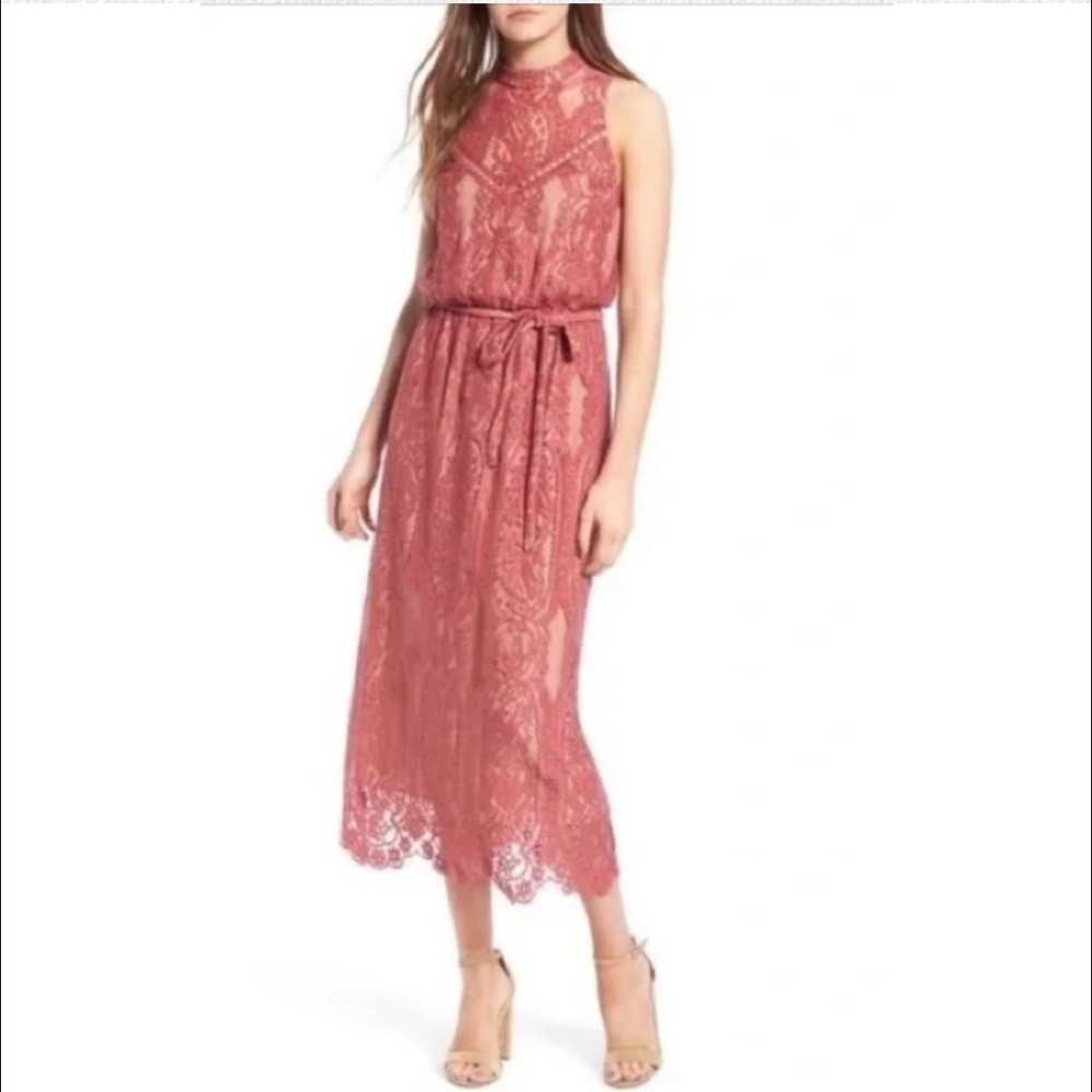 WAYF Portrait Lace Midi Dress Medium